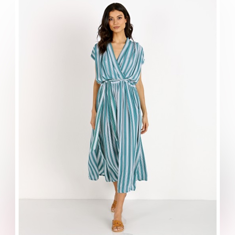 La Confection Aia Dress Stripe Sea Green